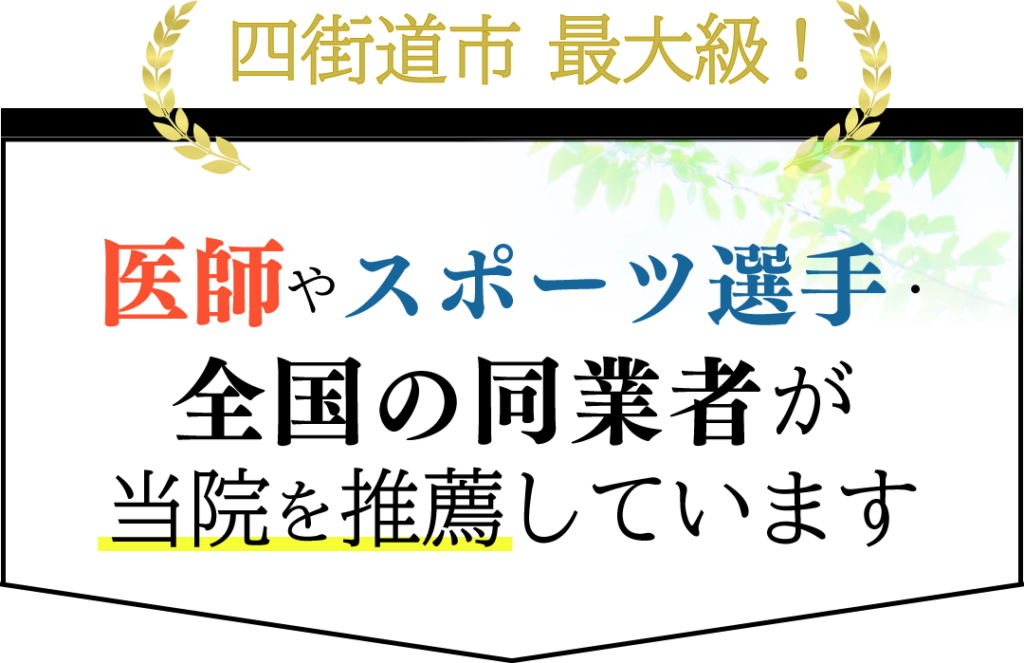 四街道市最大級!医師やスポーツ選手・全国の同業者が当院を推薦しています